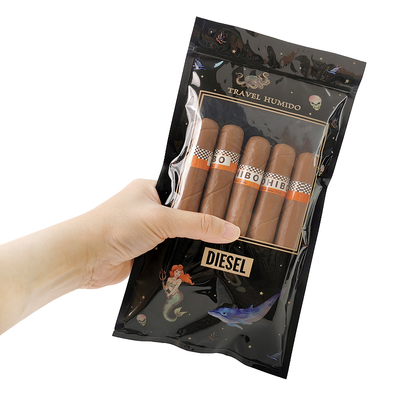Custom Luxury Leather Cigar Travel Case with Humidifier Portable Cedar Lined Humidor Bag Moisture Control Ziplock Pouch