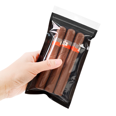 Portable Cigar Zip Lock Bags With Transparent Window Humidified System Cigar Humidified Bag and Cigar Packaging Bag