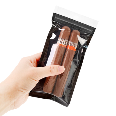 Portable Cigar Zip Lock Bags With Transparent Window Humidified System Cigar Humidified Bag and Cigar Packaging Bag