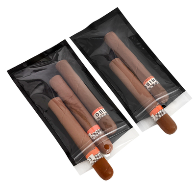 Portable Cigar Zip Lock Bags With Transparent Window Humidified System Cigar Humidified Bag and Cigar Packaging Bag