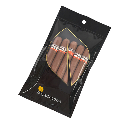 Custom PE PET Plastic Packaging Moisture-Proof Reusable Zip Lock Mylar Bag Standing Design for Tobacco Cigars Hot Stamping