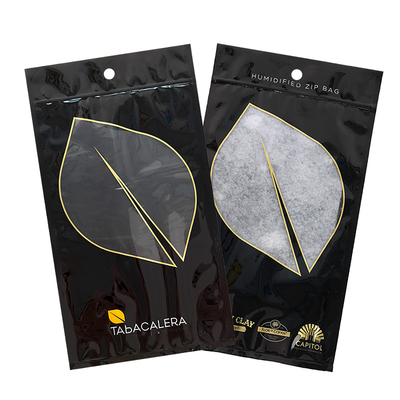 Custom PE PET Plastic Packaging Moisture-Proof Reusable Zip Lock Mylar Bag Standing Design for Tobacco Cigars Hot Stamping