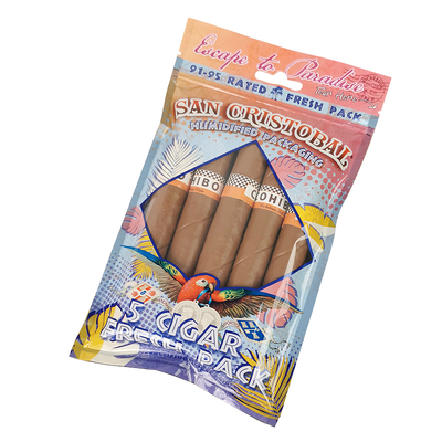 Custom Gravure Printing Humidified Cigar Bags Ziplock Humidity Cigar Bags 5 Cigars Simple Pack with Clear Window Plastic Packing