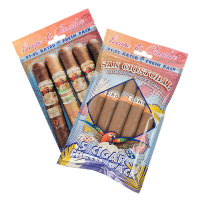Custom Gravure Printing Humidified Cigar Bags Ziplock Humidity Cigar Bags 5 Cigars Simple Pack with Clear Window Plastic Packing