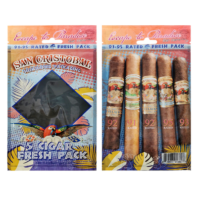 Custom Gravure Printing Humidified Cigar Bags Ziplock Humidity Cigar Bags 5 Cigars Simple Pack with Clear Window Plastic Packing