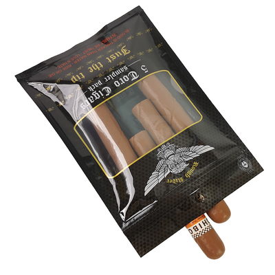 Custom Designed Moisture-Proof Flat Bags Printed Heat Sealable Aluminum Foil Mylar 3 Side Seal for Tobacco Leaf Cigar Wraps