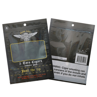 Custom Designed Moisture-Proof Flat Bags Printed Heat Sealable Aluminum Foil Mylar 3 Side Seal for Tobacco Leaf Cigar Wraps