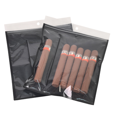 New Design Moisture-Proof Plastic Humidor Pouch Bags with Zipper Freshness Preserving Humidity Cigar Storage with Separate Slot