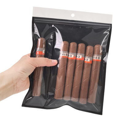 New Design Moisture-Proof Plastic Humidor Pouch Bags with Zipper Freshness Preserving Humidity Cigar Storage with Separate Slot