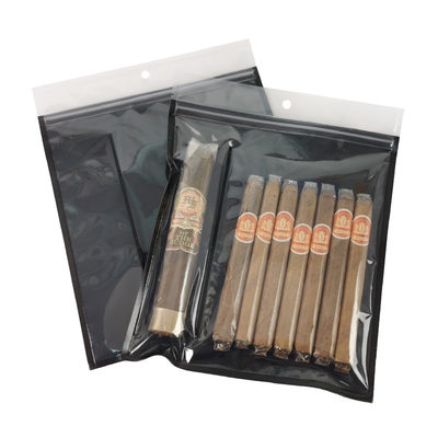 New Design Moisture-Proof Plastic Humidor Pouch Bags with Zipper Freshness Preserving Humidity Cigar Storage with Separate Slot