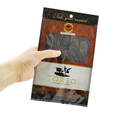 New Design Moisture-Proof Plastic Humidor Pouch Bags with Zipper Freshness Preserving Humidity Cigar Storage with Separate Slot