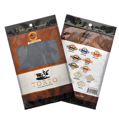 New Design Moisture-Proof Plastic Humidor Pouch Bags with Zipper Freshness Preserving Humidity Cigar Storage with Separate Slot