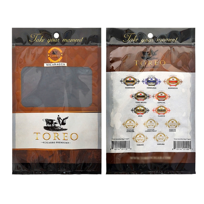 New Design Moisture-Proof Plastic Humidor Pouch Bags with Zipper Freshness Preserving Humidity Cigar Storage with Separate Slot