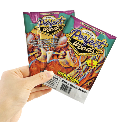 Custom Logo  Heat Seal Foil Mylar Bag Humidity Tobacco Packaging Zip Plastic Humidor Cigar Ziplock Bags