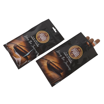 Custom Printed Plastic Cigar Zip Lock Packaging Bag With Zipper Tobacco Cigar Mylar Bag