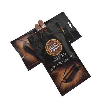 Custom Printed Plastic Cigar Zip Lock Packaging Bag With Zipper Tobacco Cigar Mylar Bag