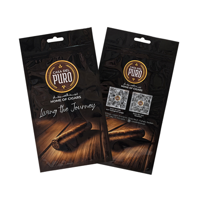 Custom Printed Plastic Cigar Zip Lock Packaging Bag With Zipper Tobacco Cigar Mylar Bag