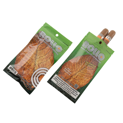 Custom Printing Plastic Hand Rolling Smoking Accessories Tobacco Ziplock Cigar Bag Moisturizing Packaging Pouches