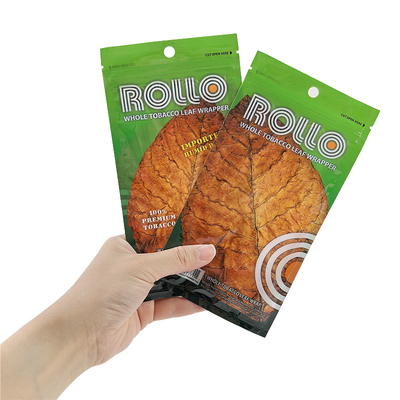 Custom Printing Plastic Hand Rolling Smoking Accessories Tobacco Ziplock Cigar Bag Moisturizing Packaging Pouches