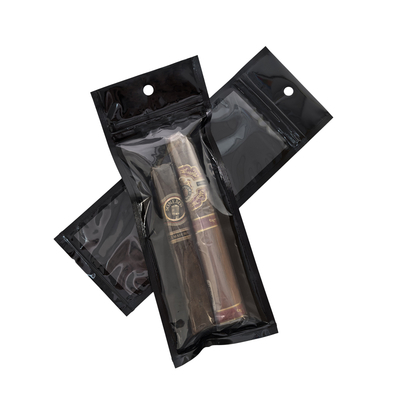 Custom Mylar Ziplock Resealable Cigar Bag Plastic Hand Rolling Smoking Accessories Packaging Pouches for Moisturizing Food