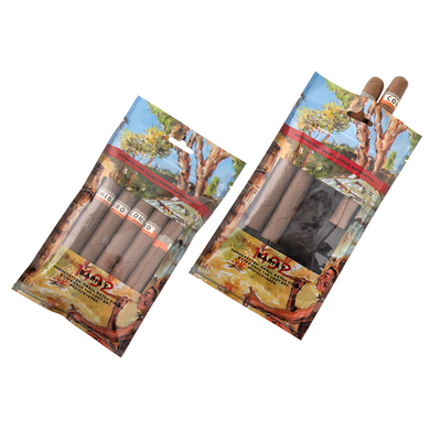 Plastic Zipper Tobacco Mylar Pouch Leaf Wraps Moisturizing Cigar Packaging Bag with Hygrometer Layer