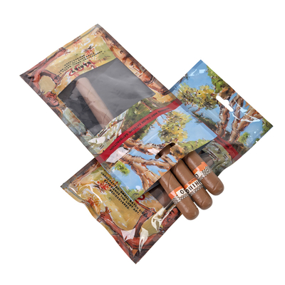 Plastic Zipper Tobacco Mylar Pouch Leaf Wraps Moisturizing Cigar Packaging Bag with Hygrometer Layer