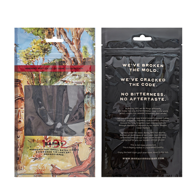 Plastic Zipper Tobacco Mylar Pouch Leaf Wraps Moisturizing Cigar Packaging Bag with Hygrometer Layer
