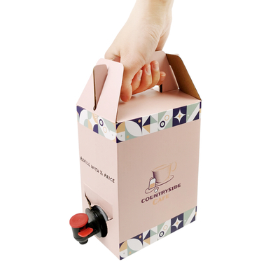 Custom 2L 3L 5L Disposable Paper Carton Packing Coffee Cold Brew Juice Box Dispenser Bag in Box Aseptic Bag