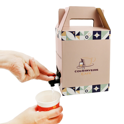 Custom 2L 3L 5L Disposable Paper Carton Packing Coffee Cold Brew Juice Box Dispenser Bag in Box Aseptic Bag
