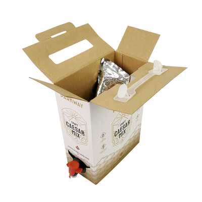 Custom 1L 1.5L 2Liter 3L 5L 96OZ BIB BAG Disposable Bag in Box TeaJuice Coffee to Go Paper Box Package with Dispenser