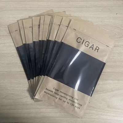 Ziplock Design Cigar Humidor Bags Lightweight and Compact Featuring MOPP VMPET PE Material Structure for Cigar Protection