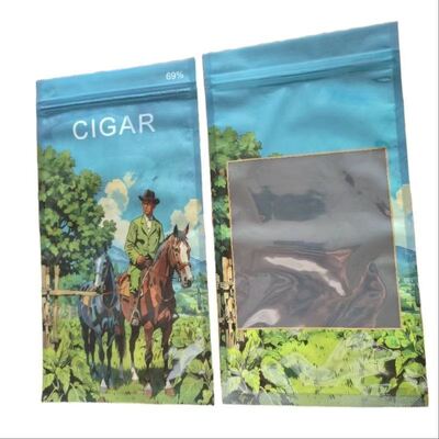 OPP LDPE laminated material cigar packaging bag 0.09mm thickness resealable packaging ideal for maintaining cigar freshness