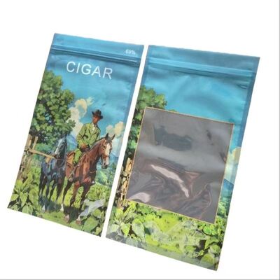 OPP LDPE laminated material cigar packaging bag 0.09mm thickness resealable packaging ideal for maintaining cigar freshness