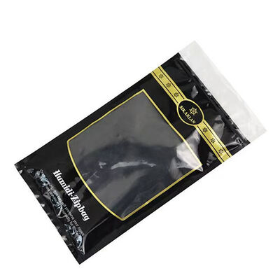 Custom Printing Plastic Humidor Package Three Side Seal Ziplock For Cigar Packaging