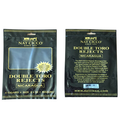 Small Cigar Moisturizing Plastic Zipper Bags Cigar Humidor Bags 0.09mm Thickness Durable Seal for Long Lasting Freshness