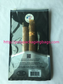 1 – 8 Colors Printing Cigar Packaging Bag With Slid Zip Lock / Humidifier System