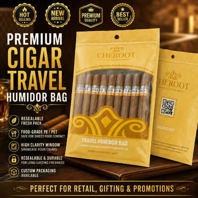 Volume 5 Cigars Cigar Packaging Bag Food Grade TPU PE Durable Resealable Moisture Proof Pouch Perfect for Tobacco Storage