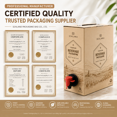 Customized BIB bags in Box offering versatile packaging solutions compatible with various filling and dispensing systems