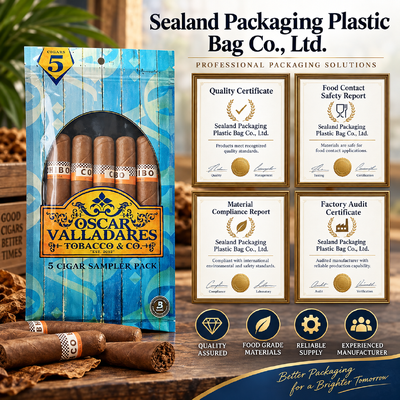 Cigar Moisturizing Plastic Zipper Bags 0.09mm Thickness Cigar Humidifier Bag Perfect Solution to Keep Cigars Moisturized