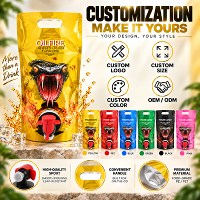 Food Grade Coffee Bags Packaging Bag Double Bottom Folding Bag Packaging Tap Heat Spout Security Feature Whisky Vodka With Valve