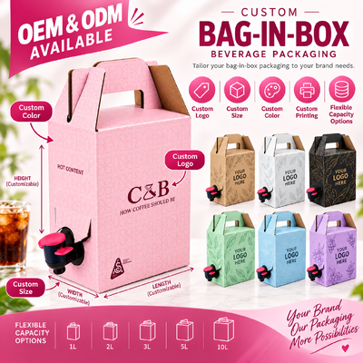 Customized Bag In Box Featuring Accessories Tap Spout Capacity Options 5L 10L 20L 25L 220L Designed for Liquid Dispensing