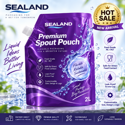 Spout pouches liquid packaging offering customizable sizes shapes and materials suitable for diverse product requirements
