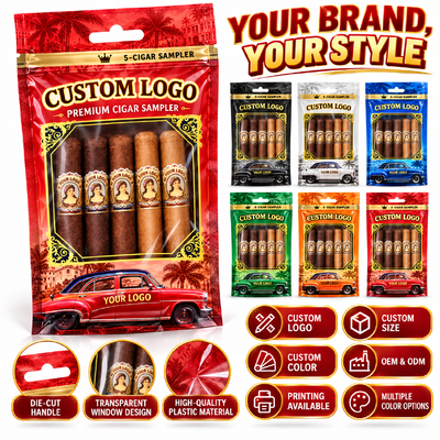 OPP LDPE Laminated Material Cigar Humidor Bags Suitable For Holding 5 to 20 Cigars Depending On Size Humidity Control Bag