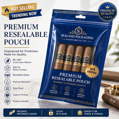 Cigar Packaging Bag Suitable for Retail Display and Bulk Packaging Requirements