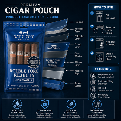 Cigar Packaging Bag Suitable for Retail Display and Bulk Packaging Requirements