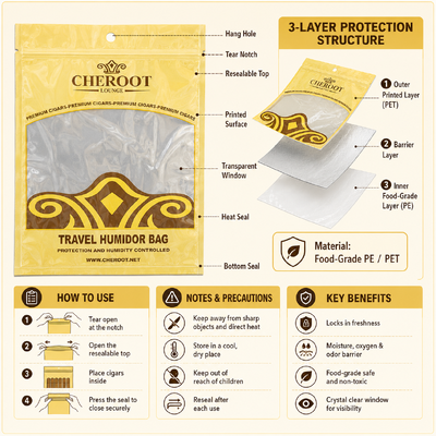 009mm plastic cigar bags cigar moisturizing plastic zipper bags crafted to maintain optimal humidity and freshness for cigars