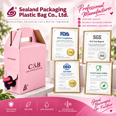 ISO certified Bag In Box plastic rectangular design suitable for packaging liquids in food beverage and chemical sectors