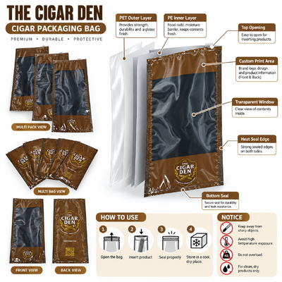 Cigar Humidor Bags 009mm Thickness Providing Moisture Barrier and Long Term Storage Solution