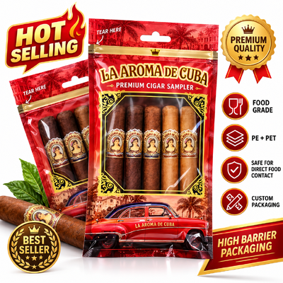 cigar packaging bag in various thicknesses tailored to customer request ensuring optimal protection during transport