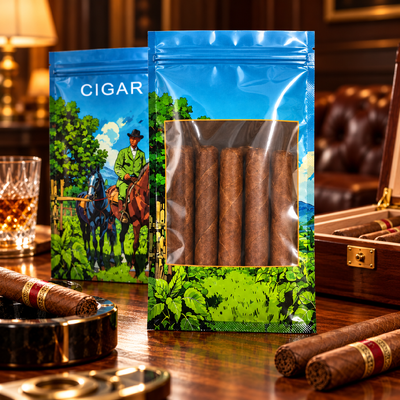 Large Cigar Humidor Bags produced with OPP LDPE Laminated Material ensuring effective cigar freshness preservation